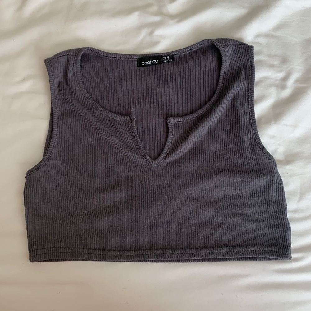 Boohoo purple crop top